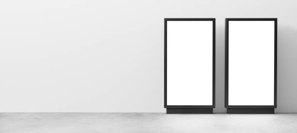 istock Two blank billboards for advertising 3D render Minimal style 2161272950