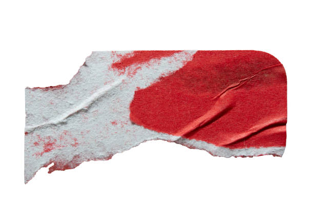 istock Peeled red label paper sticker 2161278502