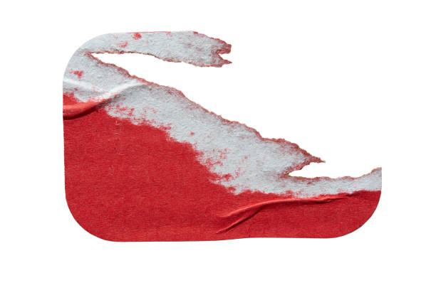 istock Peeled red label paper sticker 2161278582