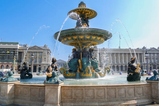 Water fountain in Paris France in Paris, Île-de-France, France
