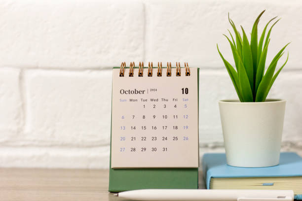 istock Hello October. October 2024 Planning Calendar on your Desktop. 2161280575