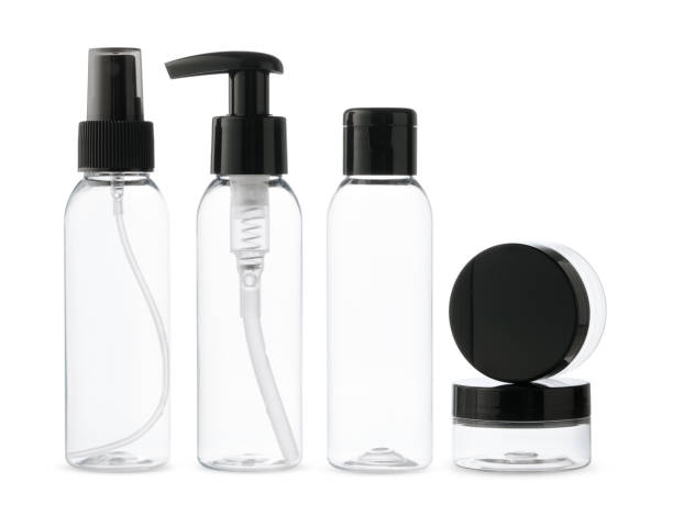 istock Clear Plastic Bottles With Black Caps for Travel and Personal Use 2161282838