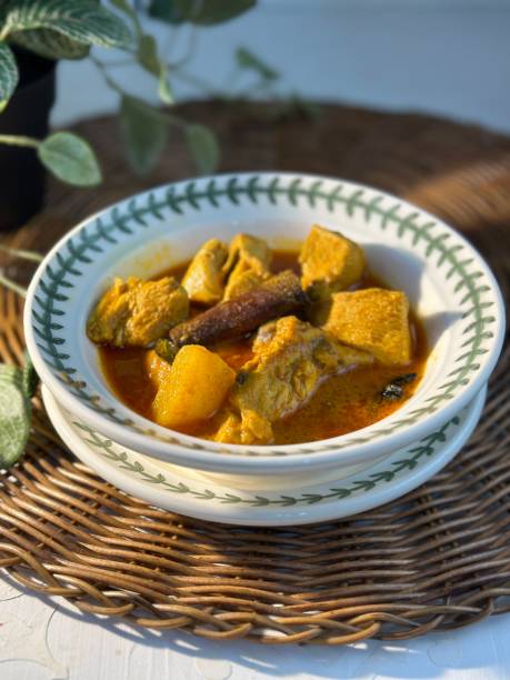 istock Curry with Chicken and Potatoes. It is an aromatic curry with a tangy, luxurious taste that is harmonic, sweet and isn't as spicy. Coconut curry with chicken and potatoes 2161283534