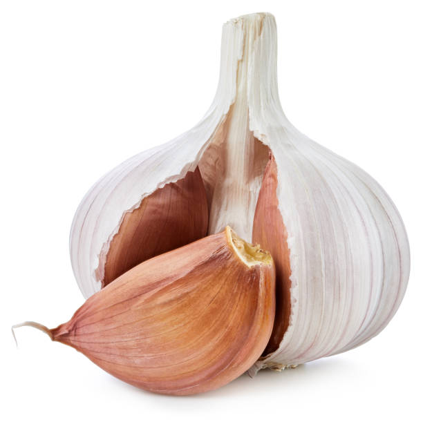 istock Fresh garlic isolated on white background 2161285391