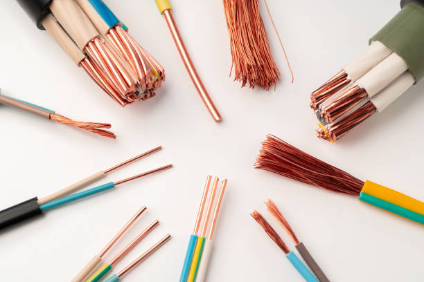 istock Various Copper Electrical Wires Isolated on White Background 2161286345