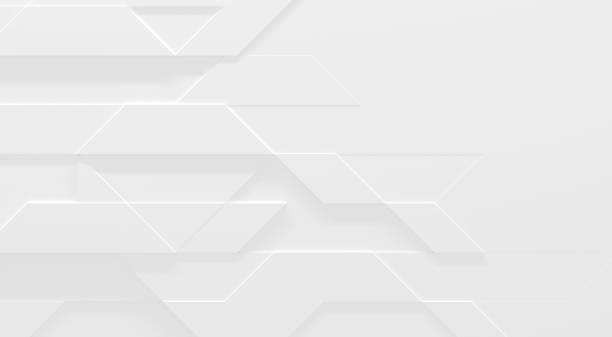 A sophisticated 3D illustration featuring an elegant white business-style geometrical background with ample copy space, perfect for enhancing professional presentations and corporate branding with a touch of modernity