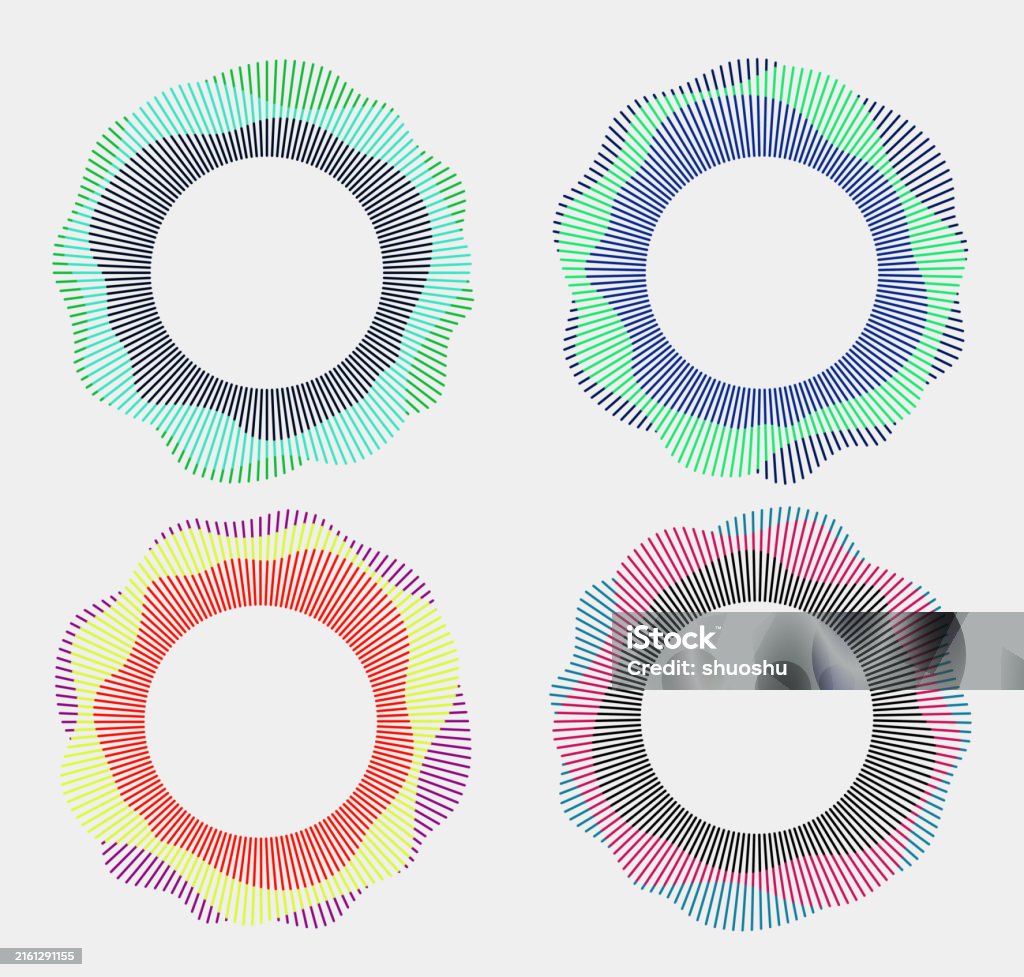 Wave Labeling Design Abstract Colors Motion Wave Circle Stripe Label Tag Design Template ...