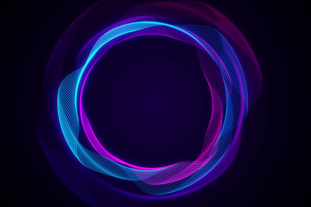 istock Abstract glowing neon lines creating a circular shape, digital graphic style, on a dark background, concept of modern tech design. 3D Rendering 2161292650