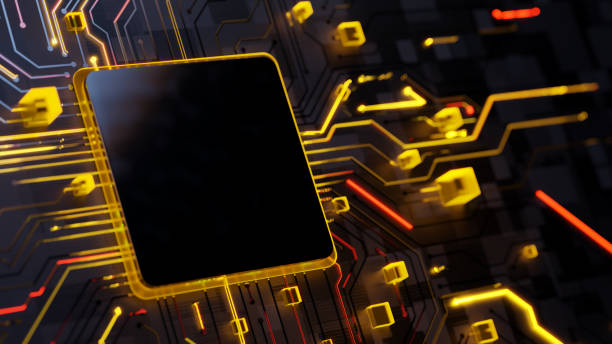 istock Electronics industry and Technology. Abstract circuit board background with a frame as symbol of computer chip 2161302158