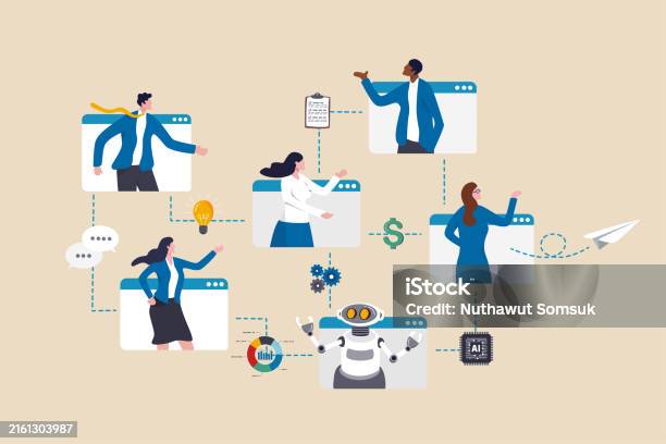 Office Workflow Diagram Working Process Organization Chart Or Corporate ...