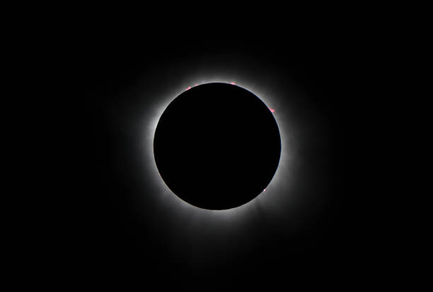 istock Solar corona and solar flare during a total eclipse photographed in Texas. 2161304354