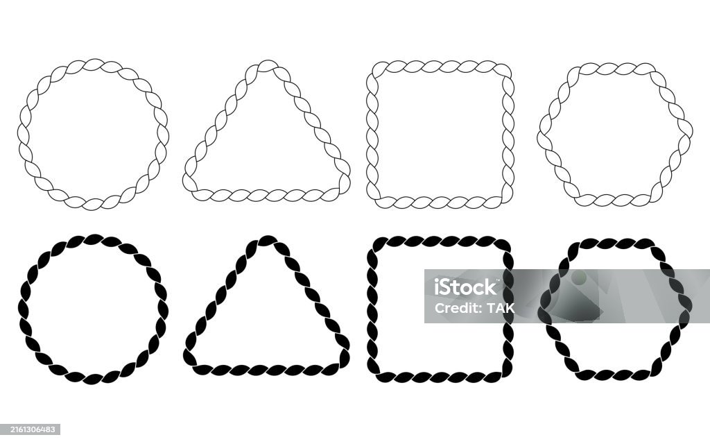 Simple Rope Frame Simple Rope Frame Set Circular Triangular Square And Hexagonal Stock ...