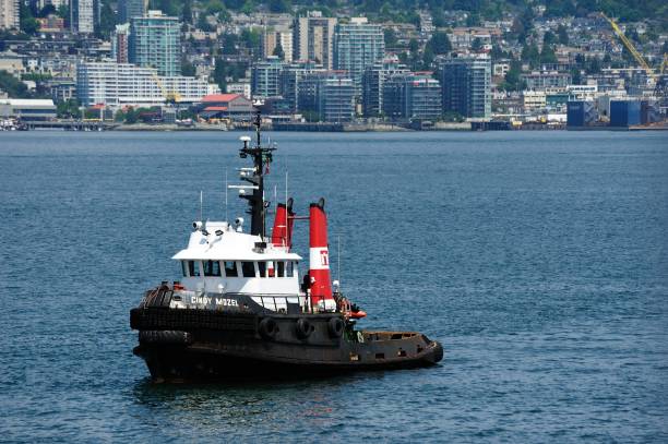 Vancouver, Canada - 23rd June 2024:Island Crown tug boat in the harbour