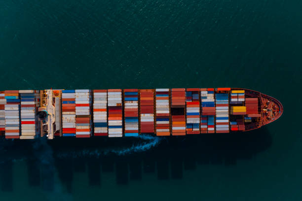 istock Business trip with ship the partner connection Container Cargo freight ship for Import Export 2161308722