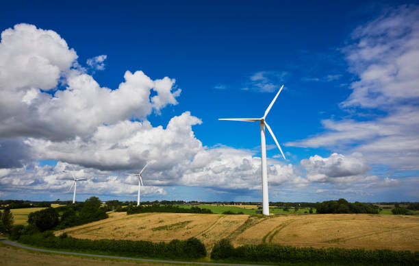 istock Wind turbines in agricultural landscape 2161316305