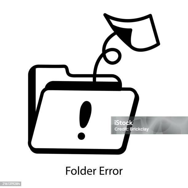 Error Empty File Folder Error Stock Illustration - Download Image Now - Doodle, Empty ...