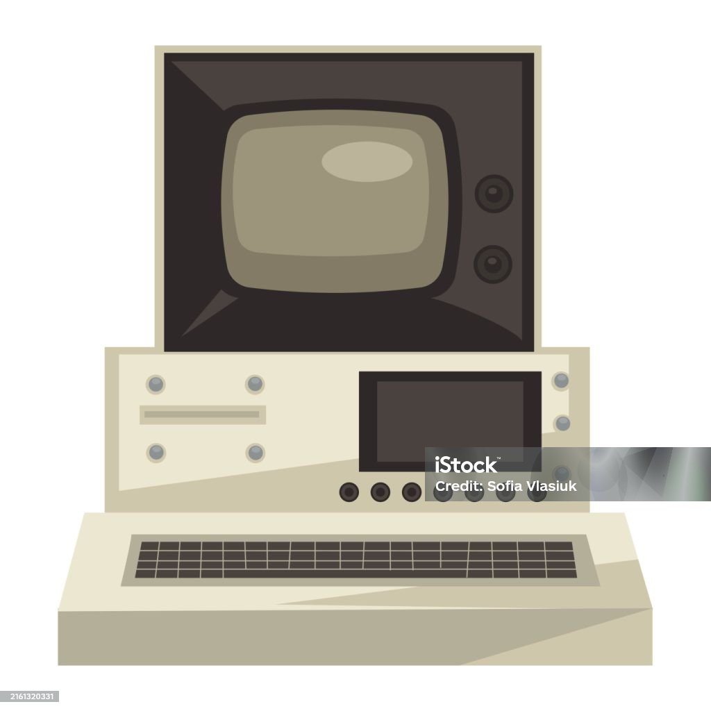 70s Computer Text Screen Old Computer 70s Technologies Screen And Keyboard Rarity Stock ...