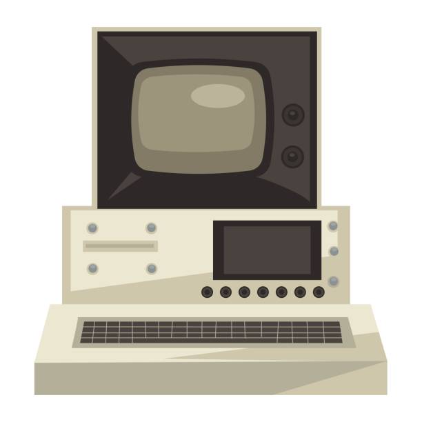 Vector Vintage Computer 40+ 1970s Office Desk Stock Illustrations, Royalty-Free Vector Graphics ...