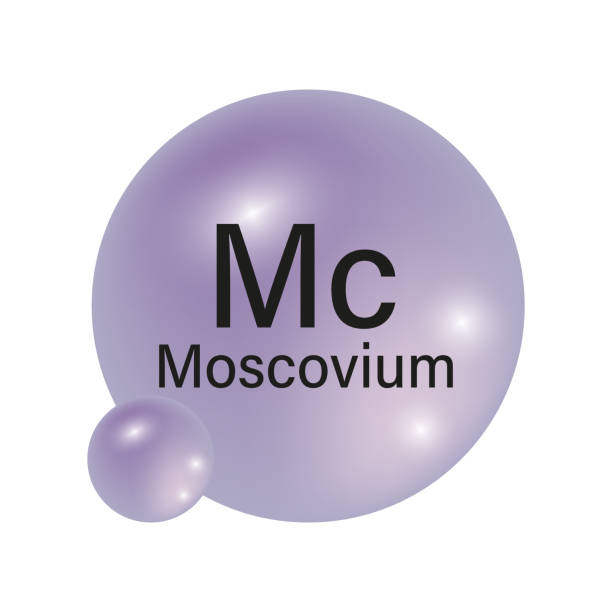 istock Moscovium element icon. Purple spherical symbol. Vector chemical illustration. Mc atomic structure. 2161320455