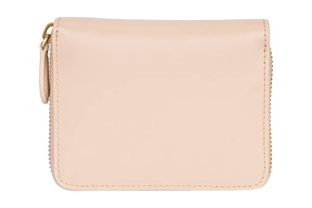 istock Back View of Beige Leather Wallet 2161321561