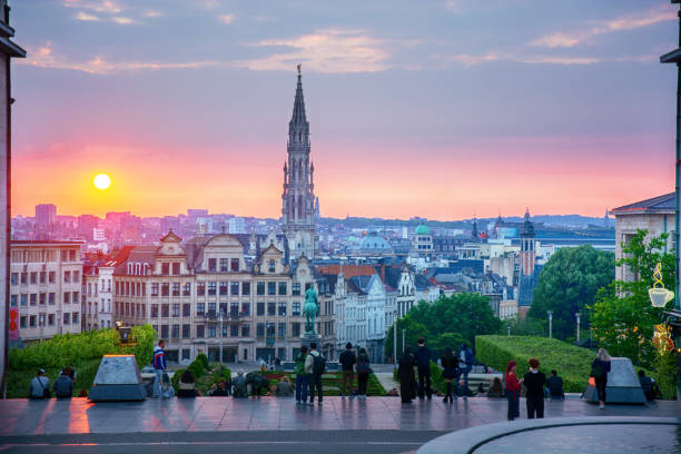 Arts Mountain square at sunset in Brussels, Belgium