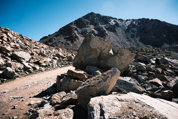 istock Dirt off-road way through mountain pass top 2161332035