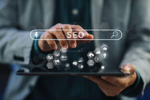 istock Person working with computer laptop for manage search engine optimization : SEO with social media content and advertisement from website. 2161334638