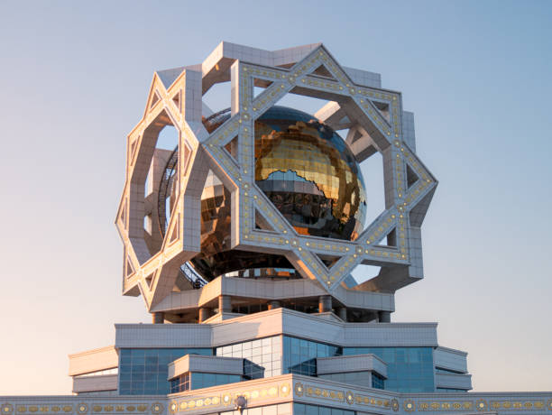 Wedding Palace in Ashgabat, Turkmenistan during sunset