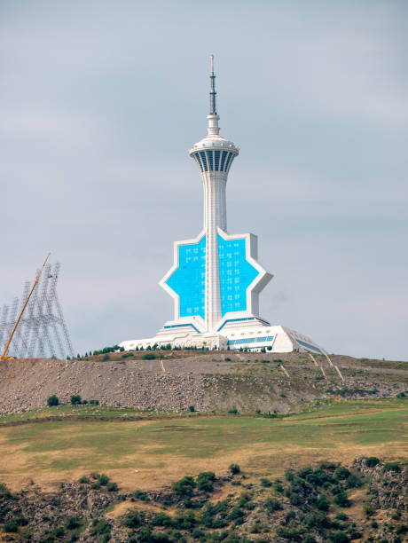 istock Turkmenistan TV Tower o a cloudy day 2161337698