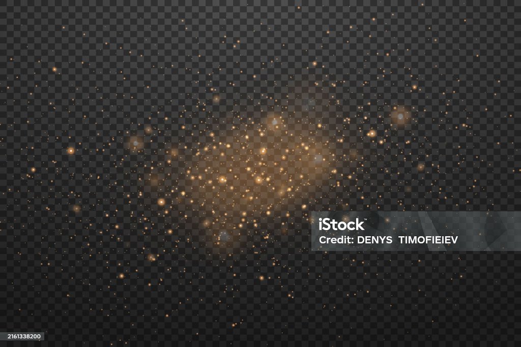 Confetti Dust Golden Dust Particles Confetti Light Effect On A Transparent Background ...