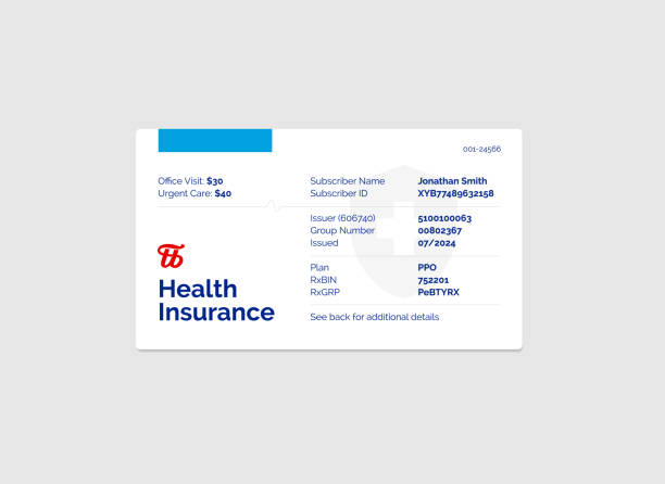 Health Insurance Card Health insurance card on isolated background health insurance card stock illustrations