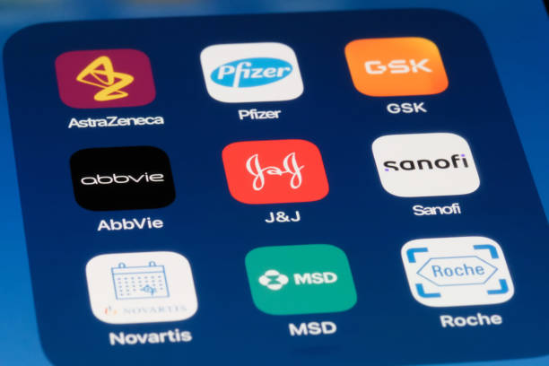 Johnson & Johnson (J&J), AbbVie, Sanofi, Novartis, Merck (MSD), Roche, AstraZeneca, Pfizer, GSK. Assorted pharmaceutical companies Shanghai,China-July 9th 2024: Johnson & Johnson (J&J), AbbVie, Sanofi, Novartis, Merck (MSD), Roche, AstraZeneca, Pfizer, GSK. Assorted pharmaceutical companies pfizer stock pictures, royalty-free photos & images
