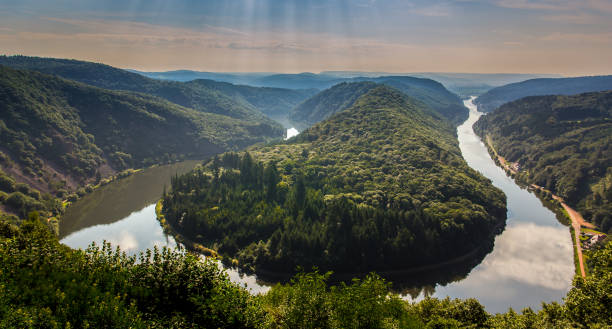 istock Saarschleife in Germany at golden hour 2161348958