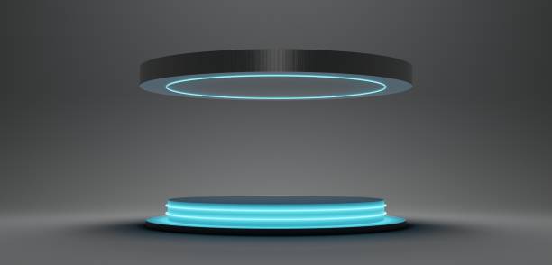 istock Circular stage Circular podium base 3D illustration 2161351059