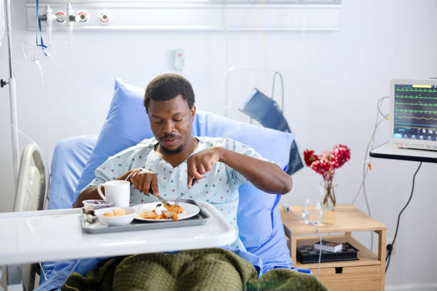 istock Patient having lunch in the hospital 2161353350
