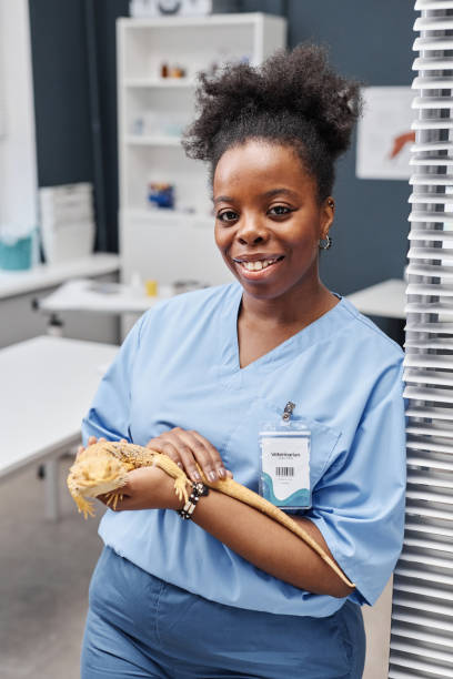 istock Happy Young Reptile Expert in Clinic 2161355153