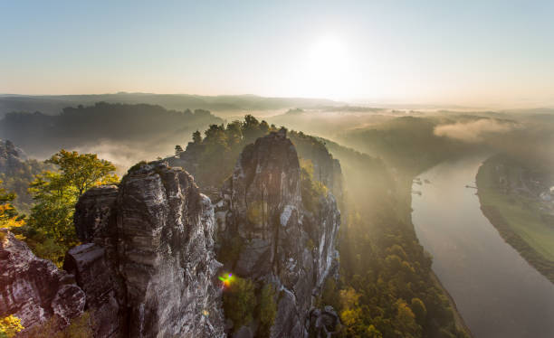 istock Golden hour in Saxon Switzerland in Germany 2161357545