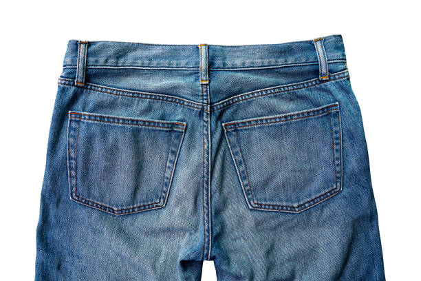 istock Blue jeans isolated on white background 2161359106