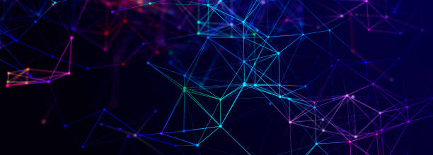 istock Abstract illustration with connected dots and lines. Digital network background. The concept of science, technology. 3D 2161362648