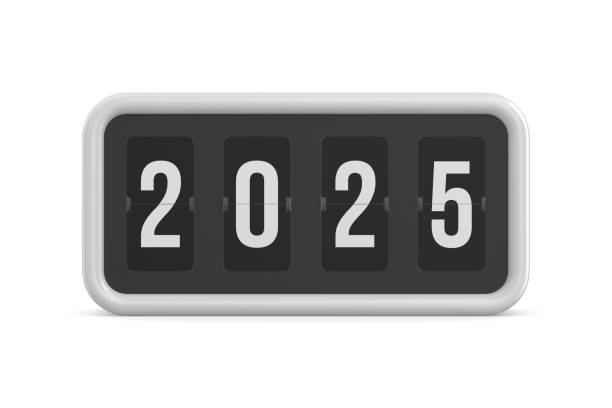 istock Flip black scoreboard 2025 on white background. Isolated 3D illustration 2161364976