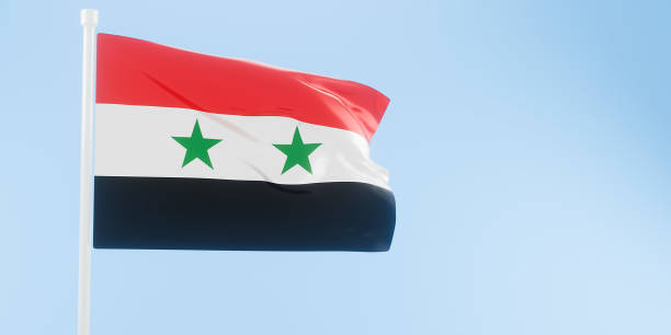 istock Syria flag of silk-3D illustration. 3d render. 2161365637