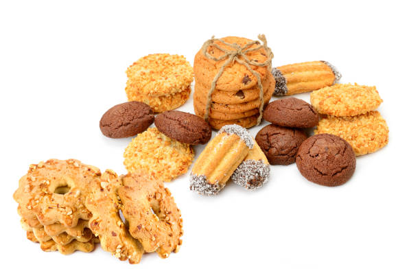 istock Assorted cookies isolated on white. Collage. There is free space for text. 2161366427