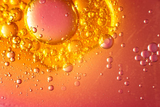 Drops of oil in a liquid