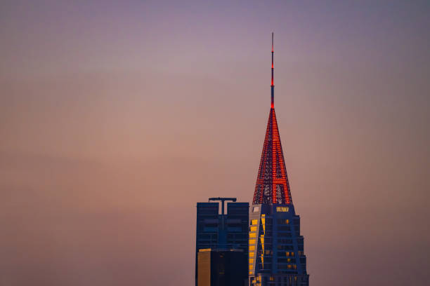 Discover the stunning high-rise skyscrapers of Dubai’s financial district at sunset, showcasing modern architecture and the vibrant economic hub of the city, a testament to its rapid growth and innovation.