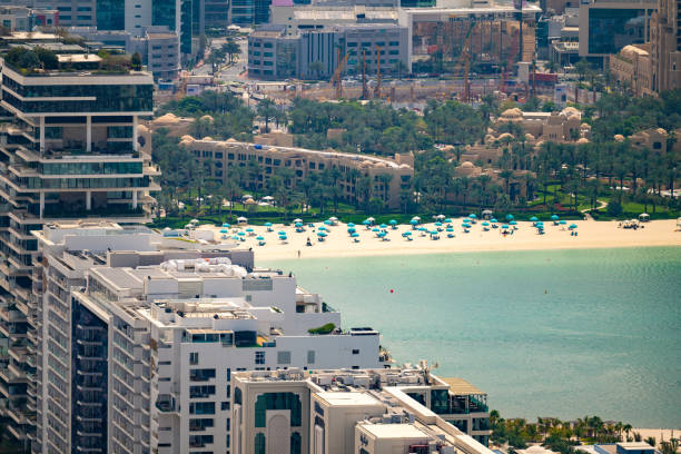 istock Dubai Marina Beach and skrscapers 2161368305