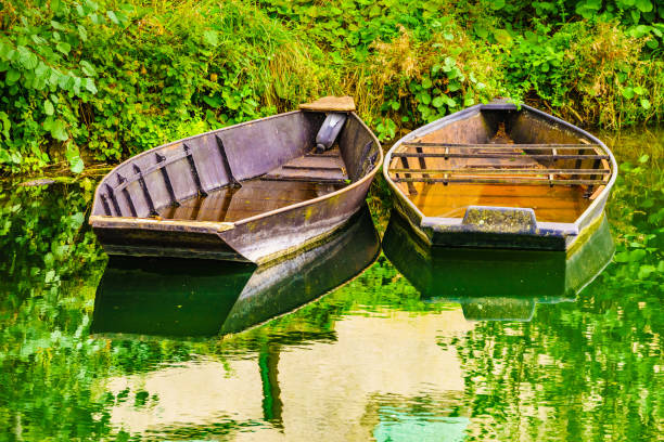 istock Boats on water at riverbank 2161370292