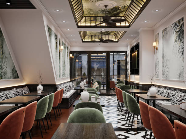 istock 3D render of cafetaria and restaurant 2161370648