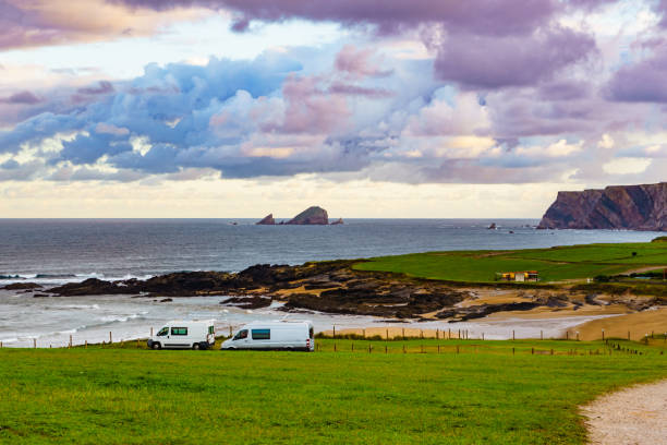 istock Campervans on sea coast in Asturias Spain. 2161370832