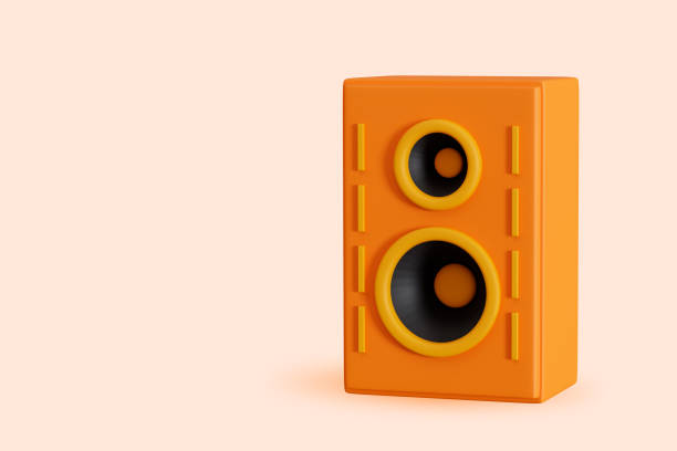Sound equipment 3d speaker on isolated background with space for copy