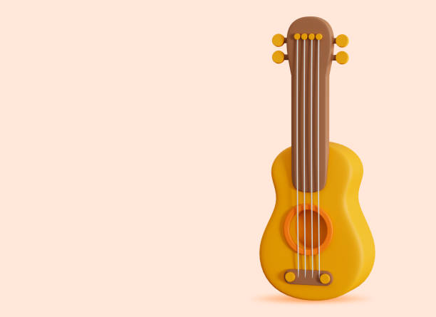istock 3d guitar illustration on isolated background 2161372272